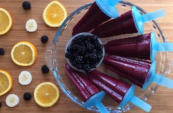 Blackberry ice lollies