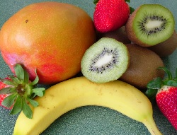 Display of fresh fruit