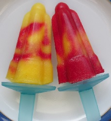 A red and yellow Splodge ice lolly